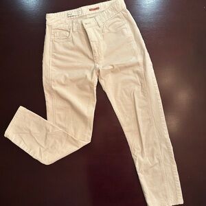 Pilcro Cream Corduroy Slim Boyfriend Pants
